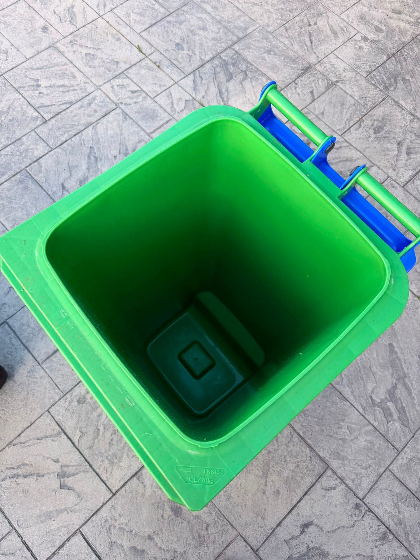 Wheelie bin cleaned by BinBlast & Beyond, spotless inside after a professional bin clean